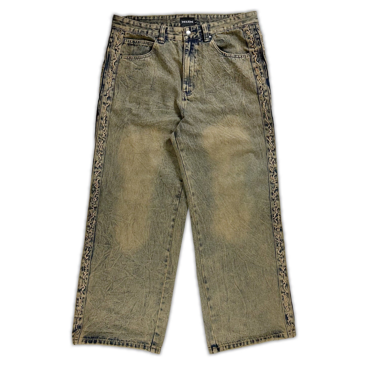 Vintage-wash Track Jeans