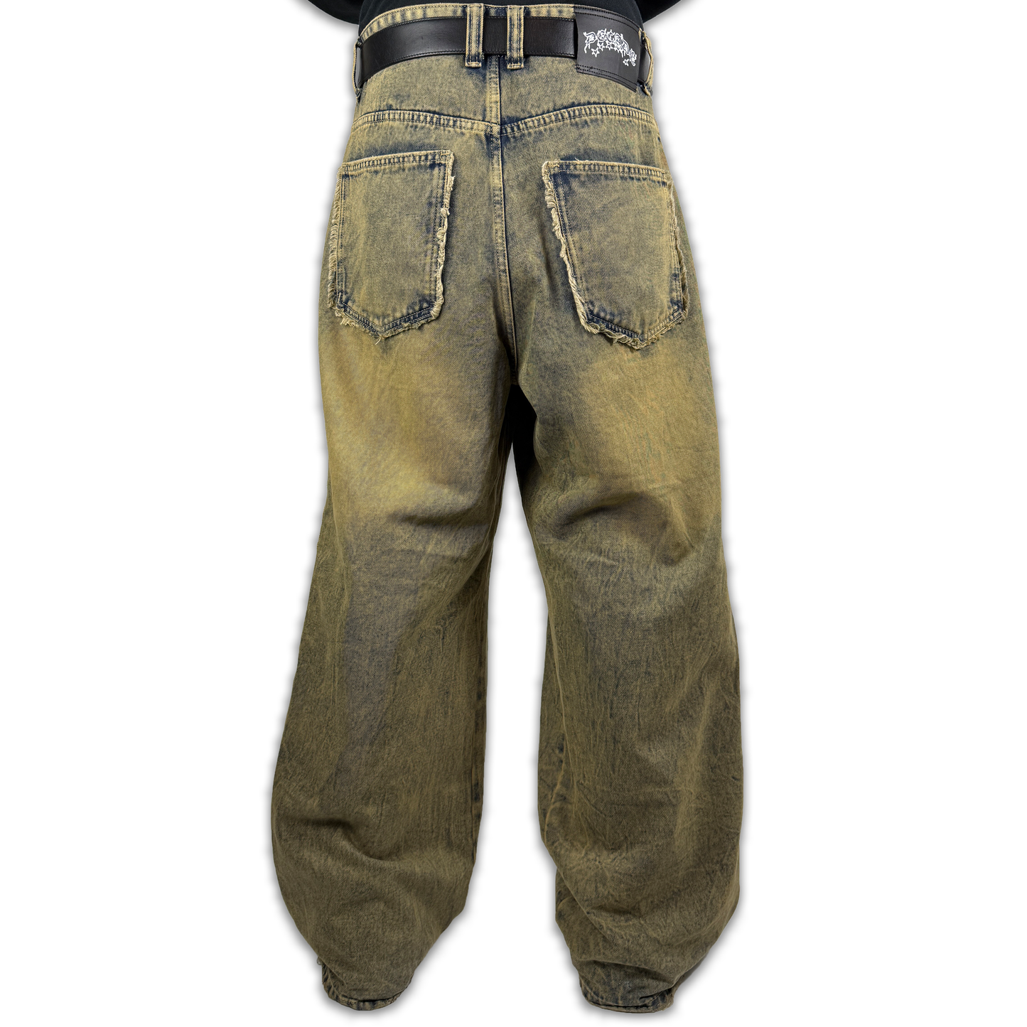 Vintage-wash Track Jeans