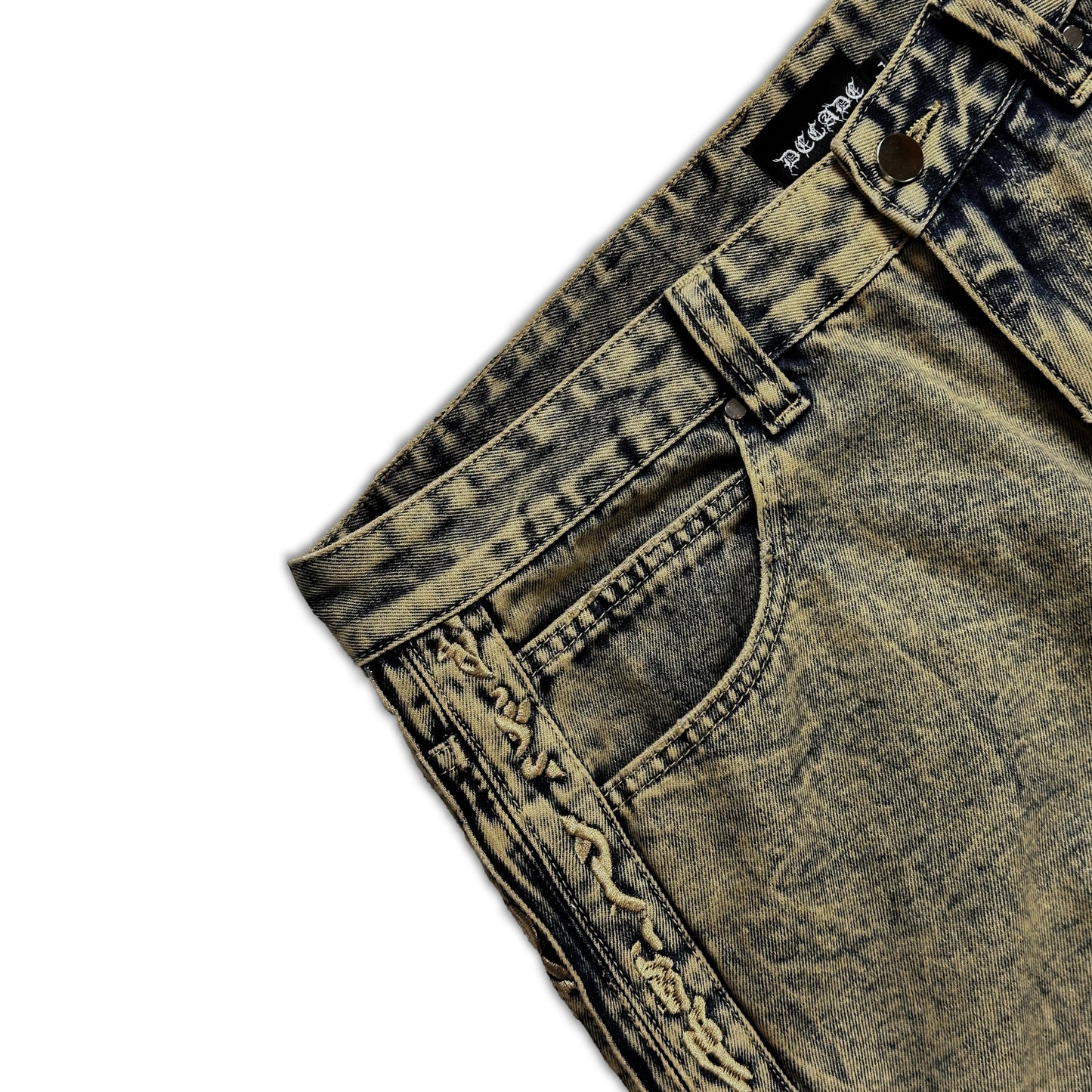 Vintage-wash Track Jeans