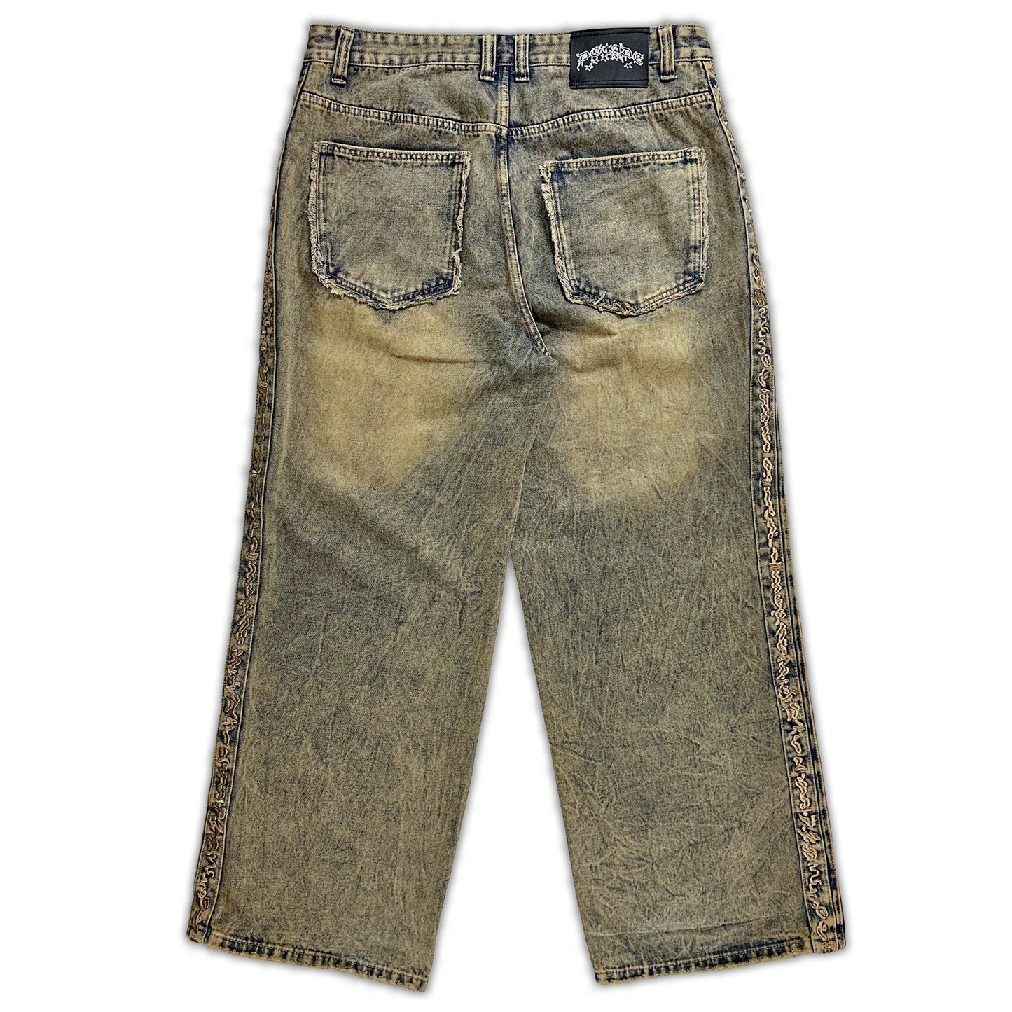 Vintage-wash Track Jeans