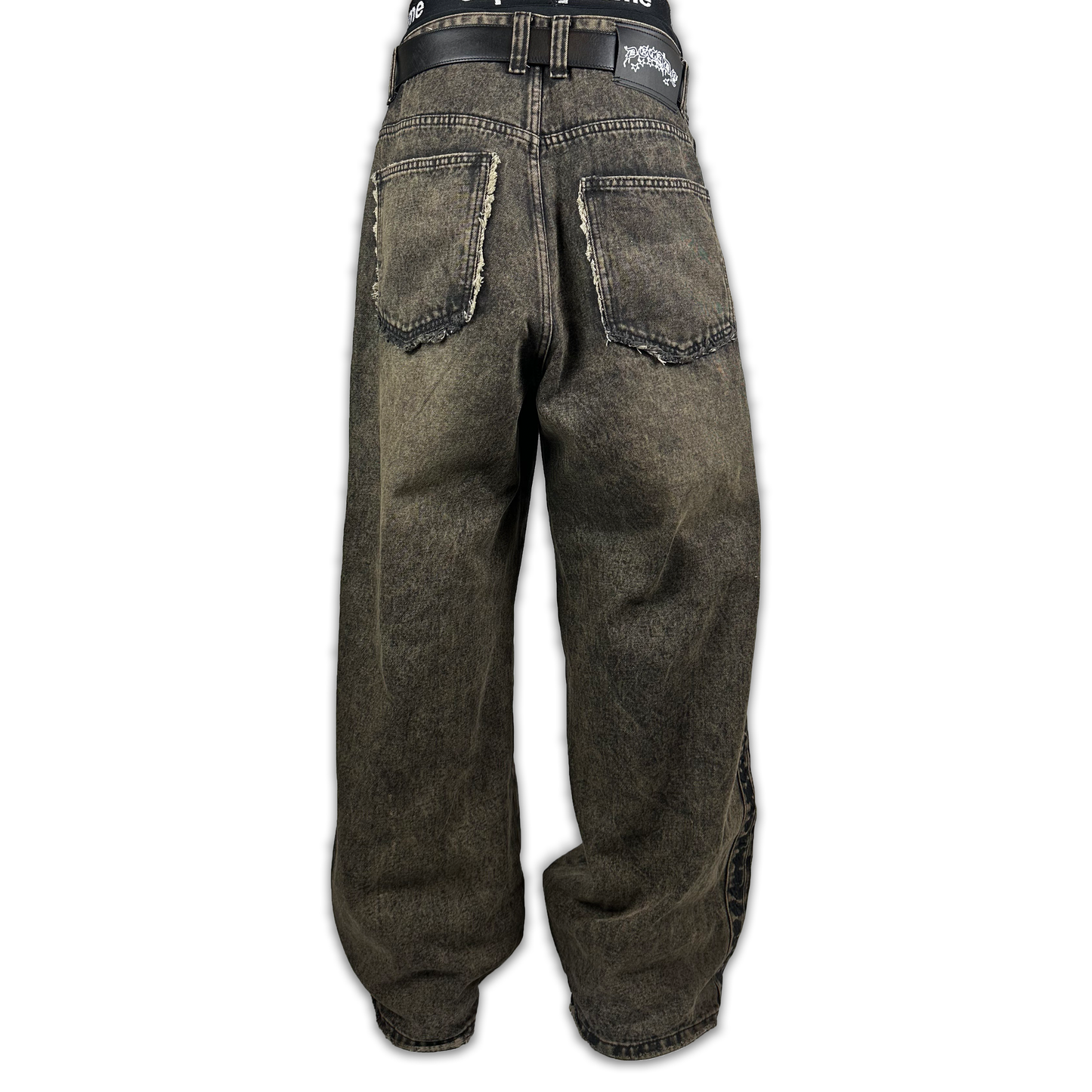 Brown-wash Track Jeans