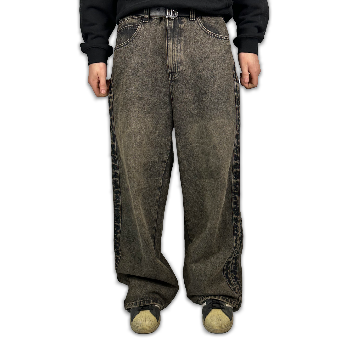 Brown-wash Track Jeans
