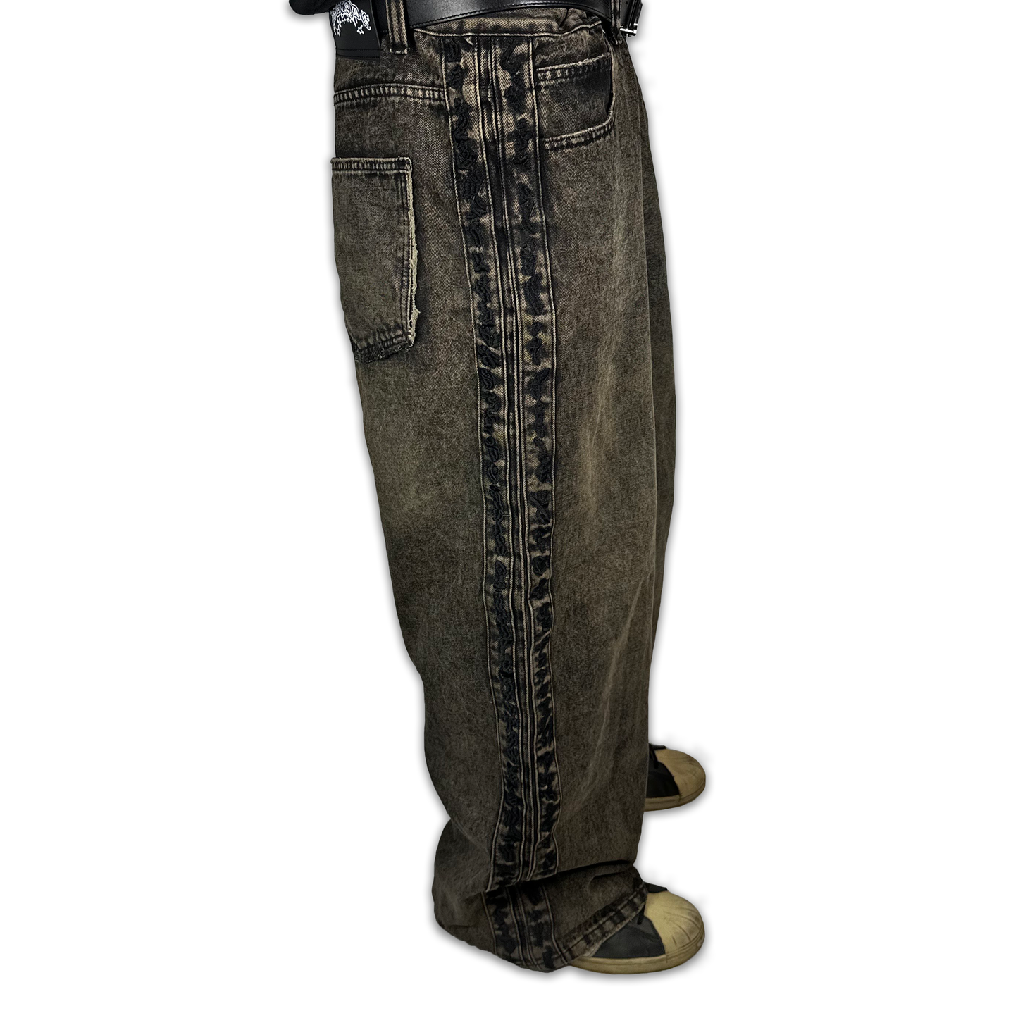 Brown-wash Track Jeans