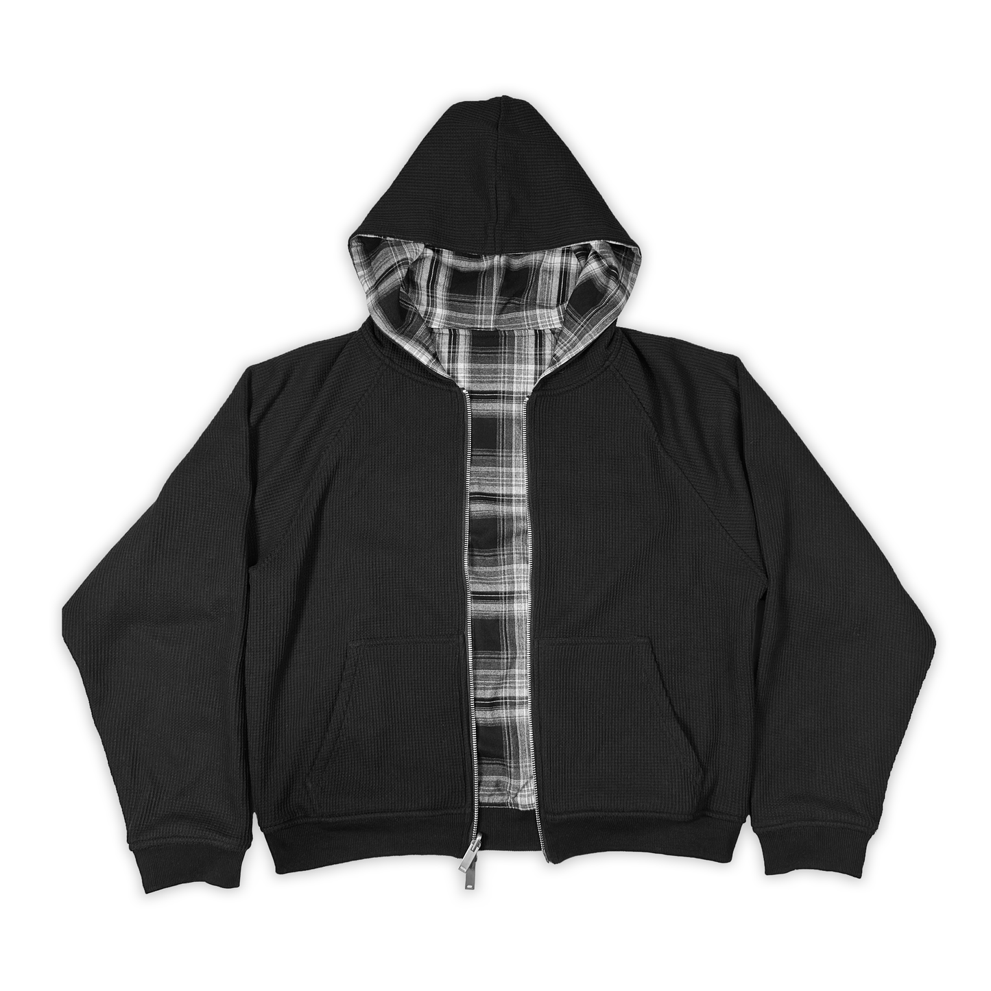 Black Flannel Hoodie
