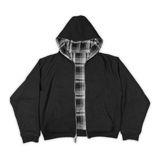 Black Flannel Hoodie