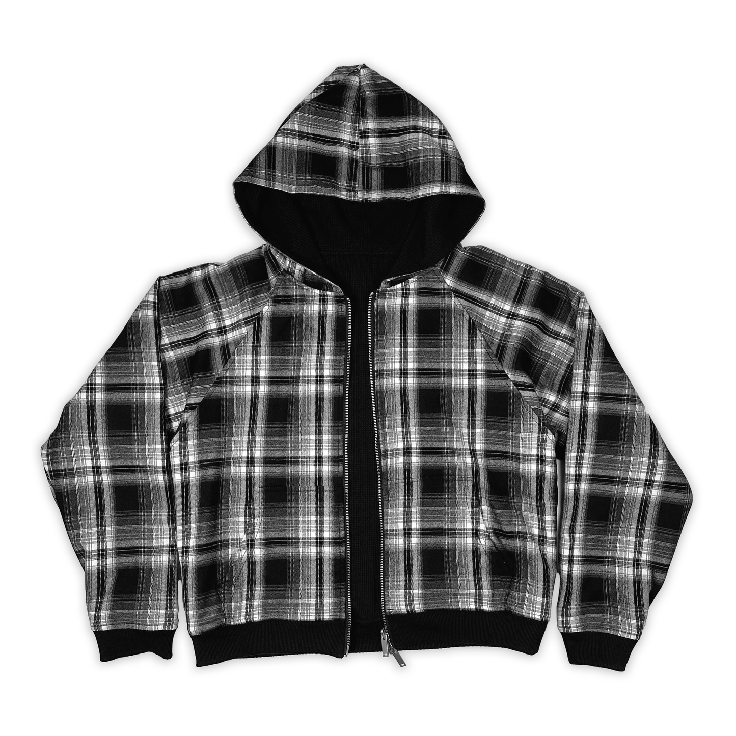 Black Flannel Hoodie