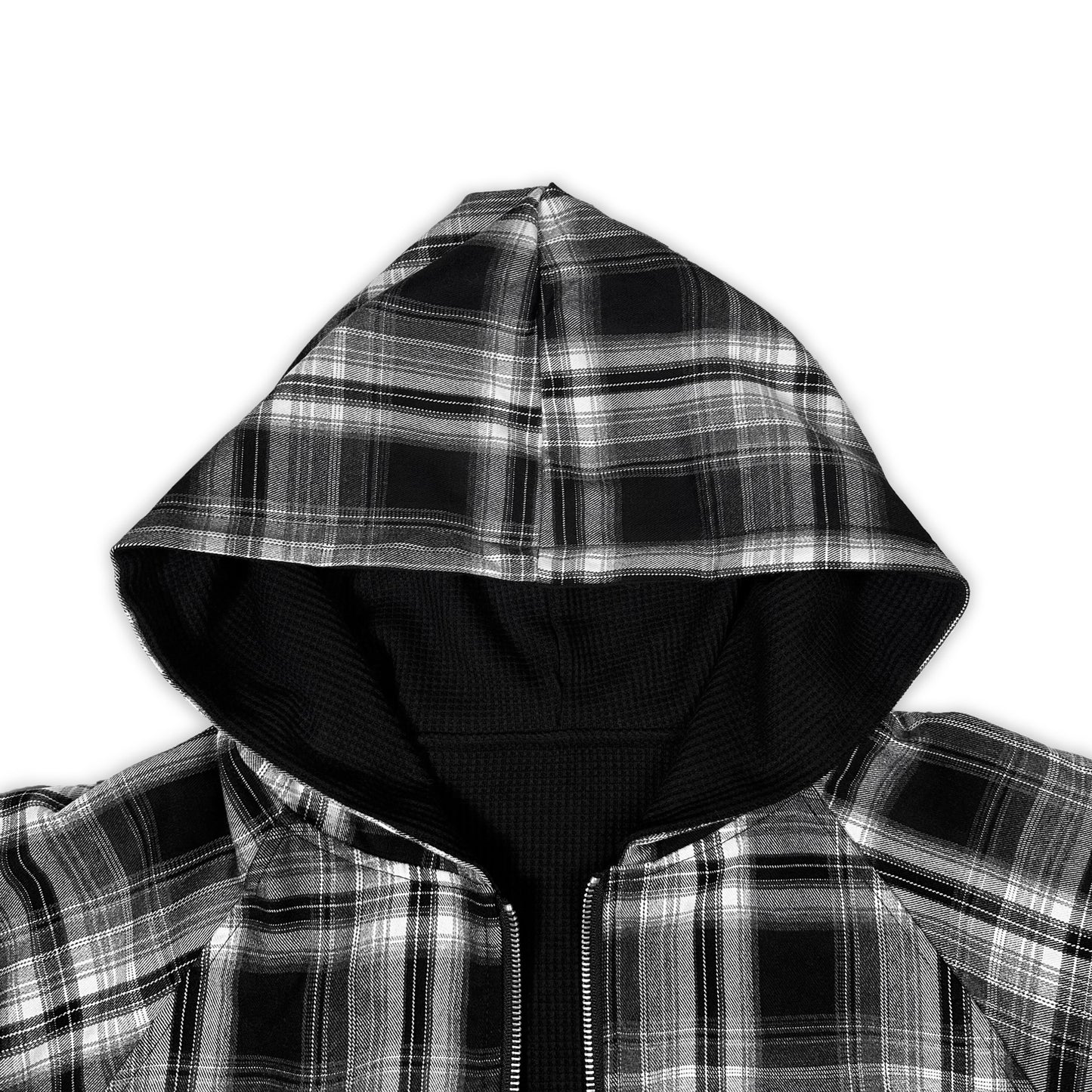 Black Flannel Hoodie