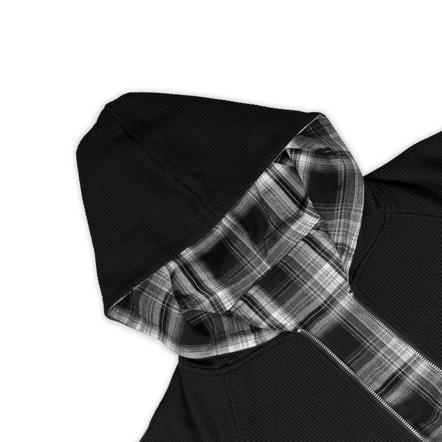 Black Flannel Hoodie