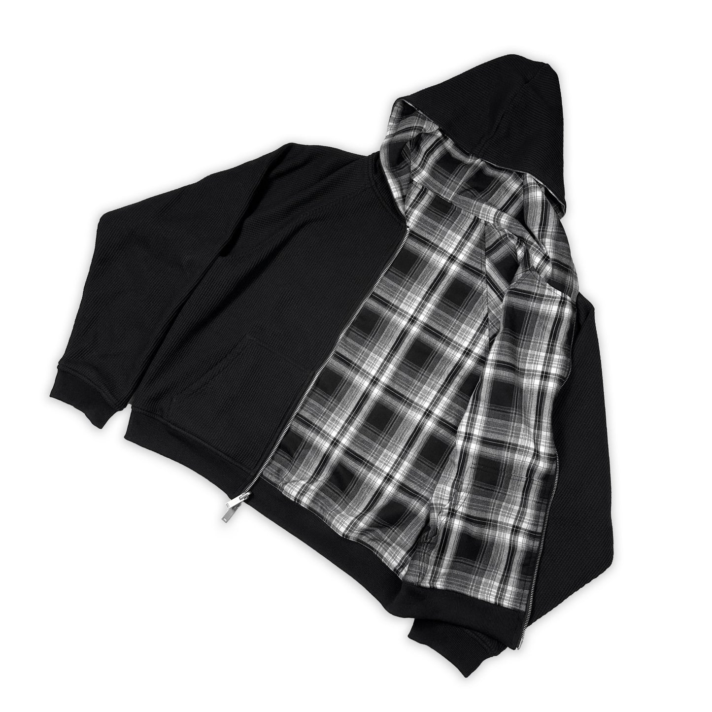 Black Flannel Hoodie