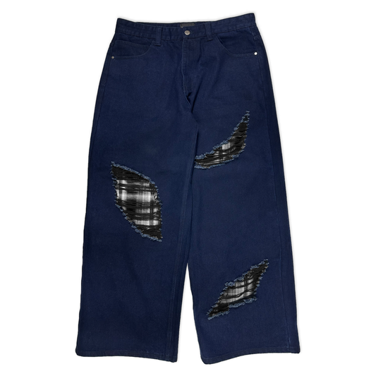 Blue Interchangeable Flannel Jeans