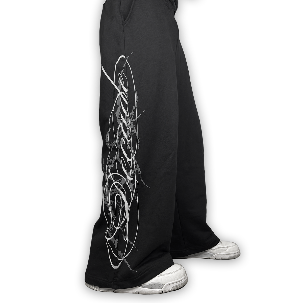 Cursive Sweatpants Black