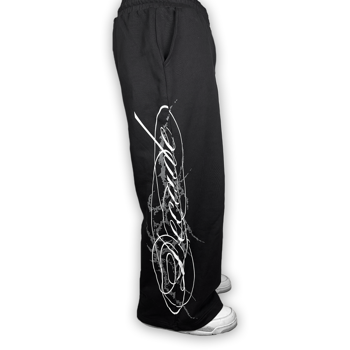 Cursive Sweatpants Black